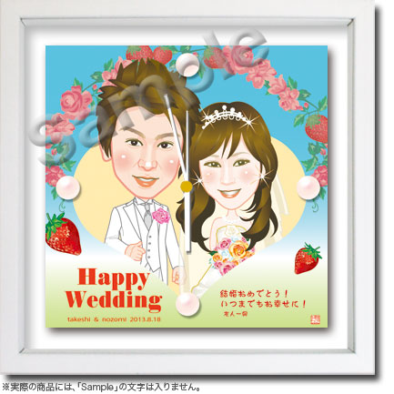 結婚祝い似顔絵時計 013